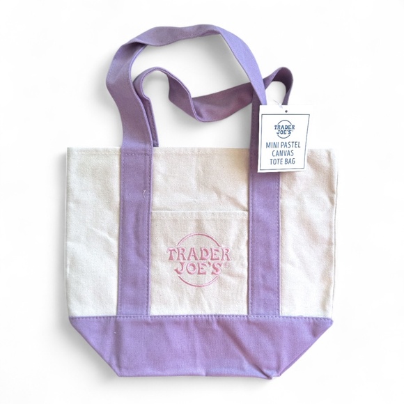 Trader Joe’s Mini Pastel Canvas Tote Bag – Lavender - Picture 1 of 3